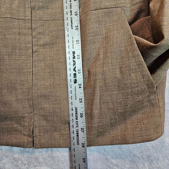 Clifford & Wills Pant Suit Set Womens 12 brown wool zip jacket pleat career cuff - Picture 7 of 15